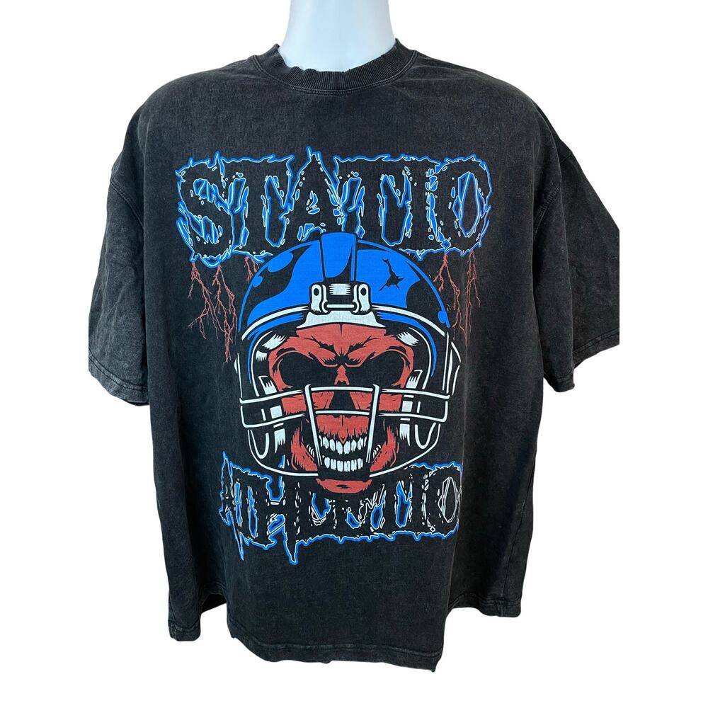 STATIC ATHLETIC Skull Football Shirt Red Black 2XL 25x28